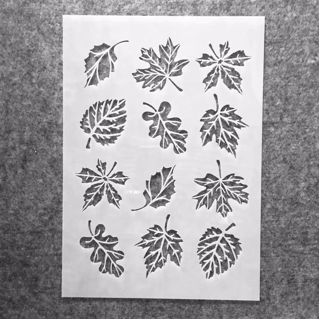 Plantillas decorativas A4 con diferentes hojas, 29x21cm, bricolaje, pintura de pared, libro de recortes colorear, álbum en relieve