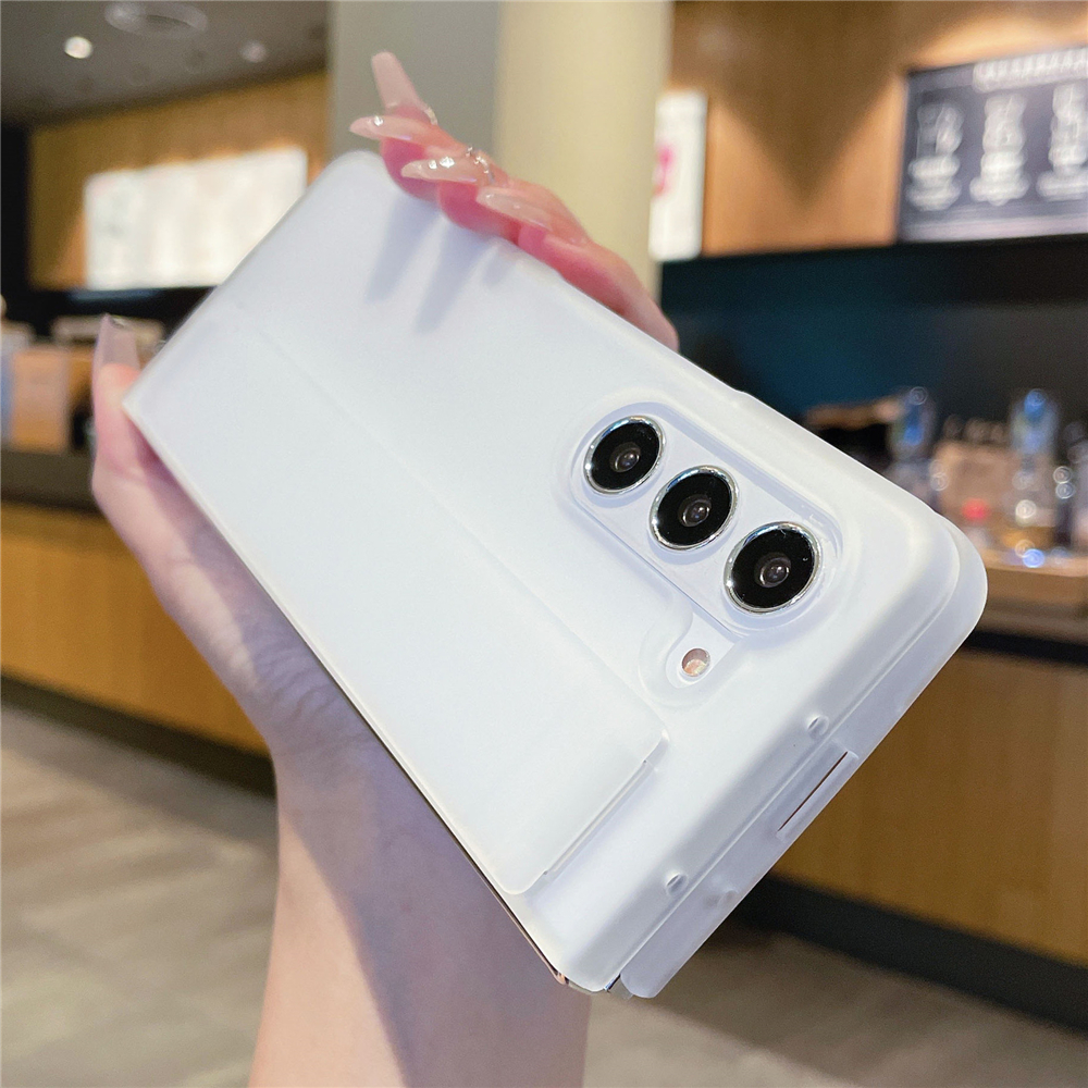 Funda de teléfono con soporte para correa de muñeca de silicona suave de lujo para Samsung Galaxy Z Fold 6 5 4 3 ZFold 3 fundas ultrafina mate dura