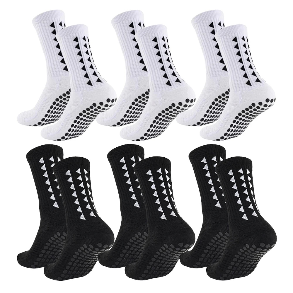 6 pares de calcetines de fútbol para hombres y mujeres, calcetines deportivos con parte inferior de toalla, calcetines deportivos para rugby, fútbol, ciclismo, correr, ejercicio, calcetines atléticos