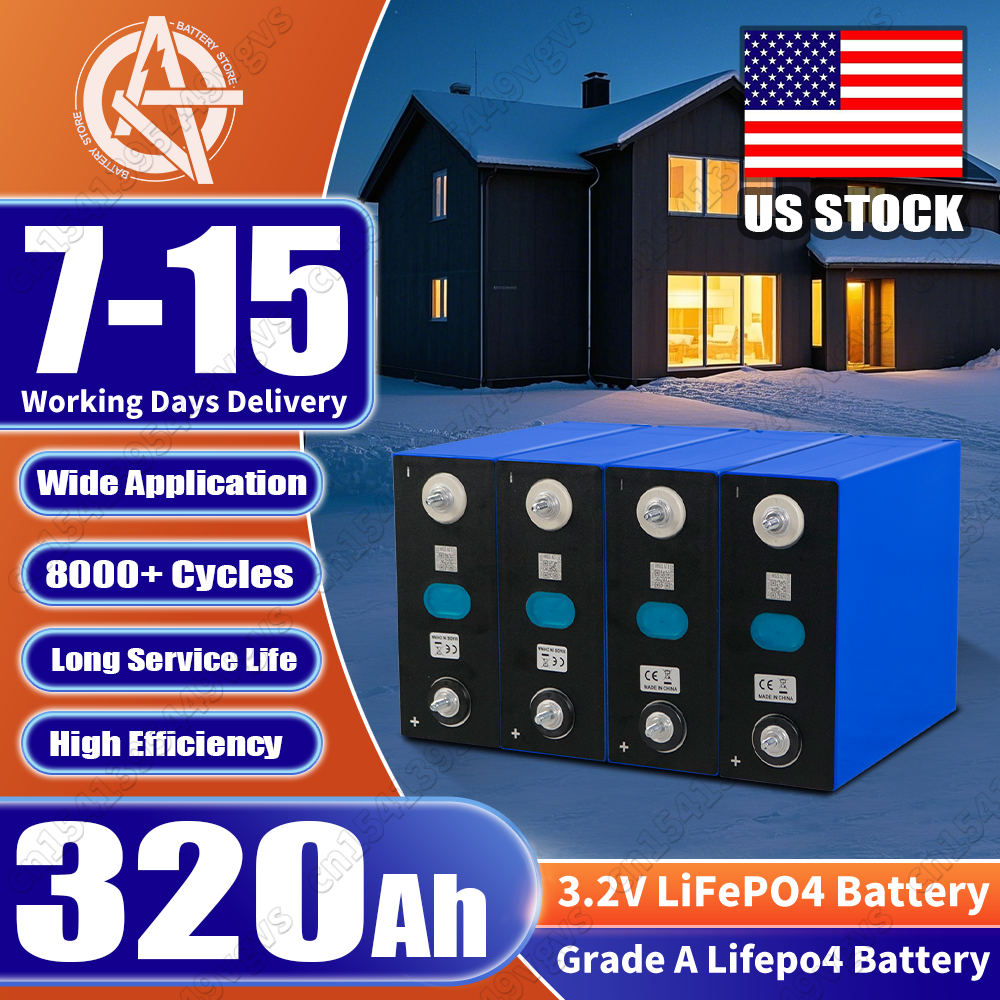 Grade A 3.2V 320AH Lifepo4 Battery Rechargeable Lithium Iron Phosphate  DIY 12V 24V 48V for Camping Boats Golf Cart RV Forklift