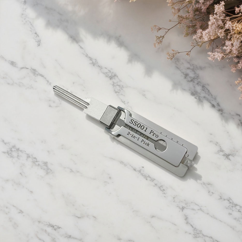 2 in 1 Stainless Steel Key Decoder Portable Precision Hook And Pickup Hand Tool Lock Decoder Maintenance Repair Kit