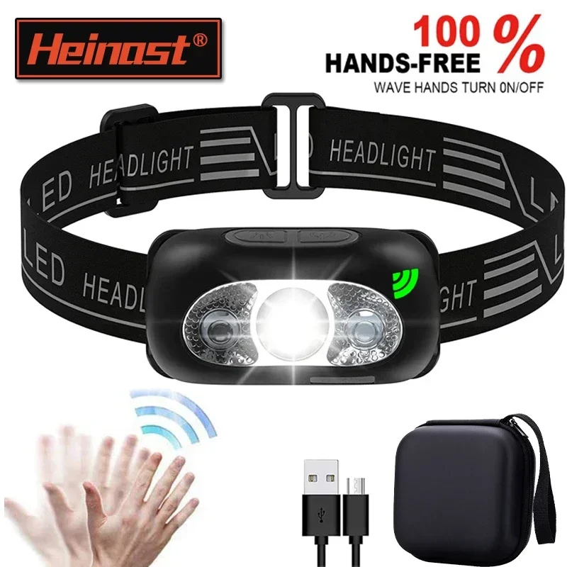 Strong Light Headlamp Mini Led Night Fishing Powerful Torch Head Lamp Outdoor Waterproof Camping Portable LED Sensor Headlamps