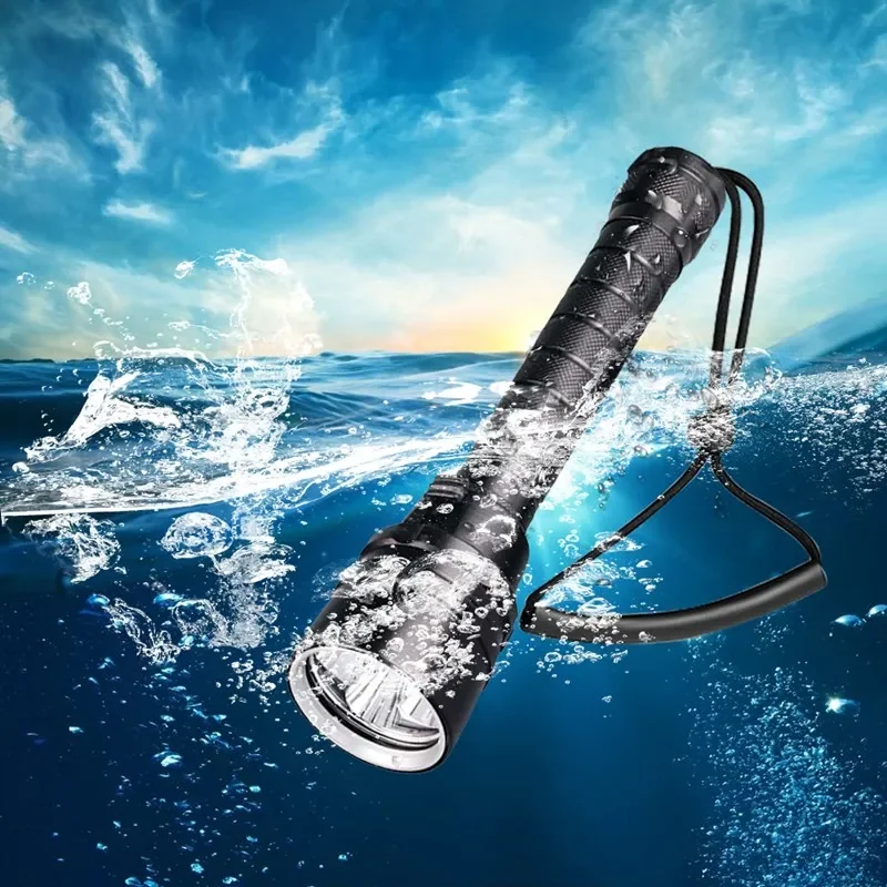 Potente linterna de buceo LED Super 8000LM 3/5LED antorcha subacuática profesional IP8 lámpara de clasificación impermeable usando batería 18650