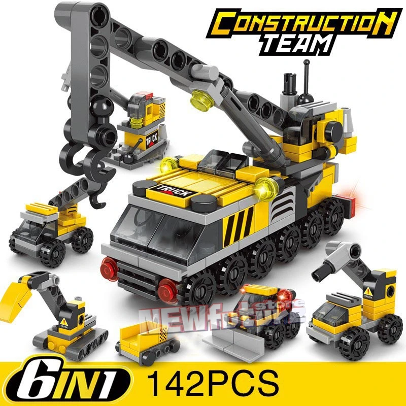 ใหม่ Heavy วิศวกรรมเครื่องผสมซีเมนต์ Fire Engine MINI Loader รถบรรทุกรถตํารวจคลาสสิกรุ่น Building Blocks ชุดอิฐของเล่น City