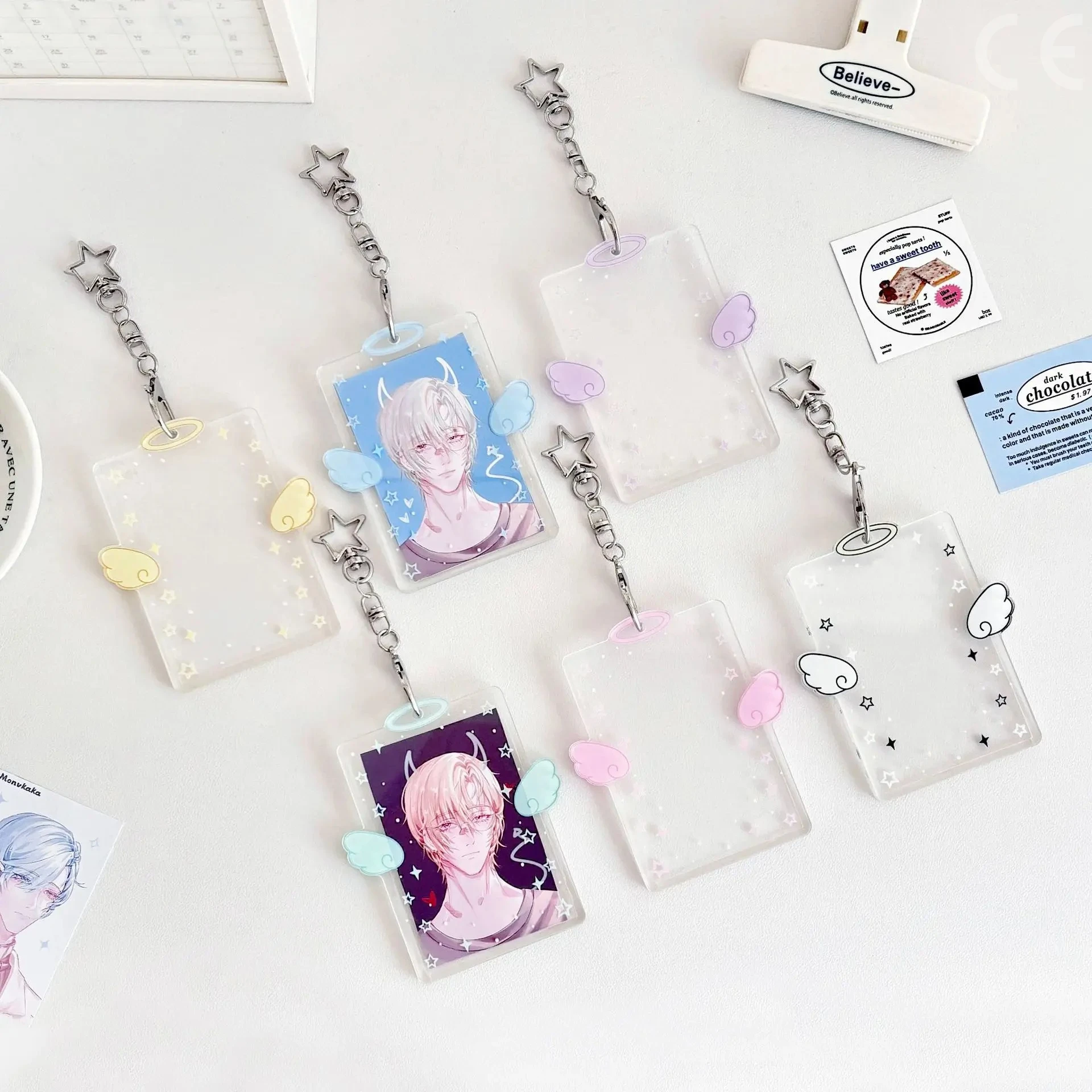 Kpop-Kartenhalter, Schlüsselanhänger, transparentes Acryl, Ausweishalter, Idols, K-Pop-Album, Binder, Fotorahmen