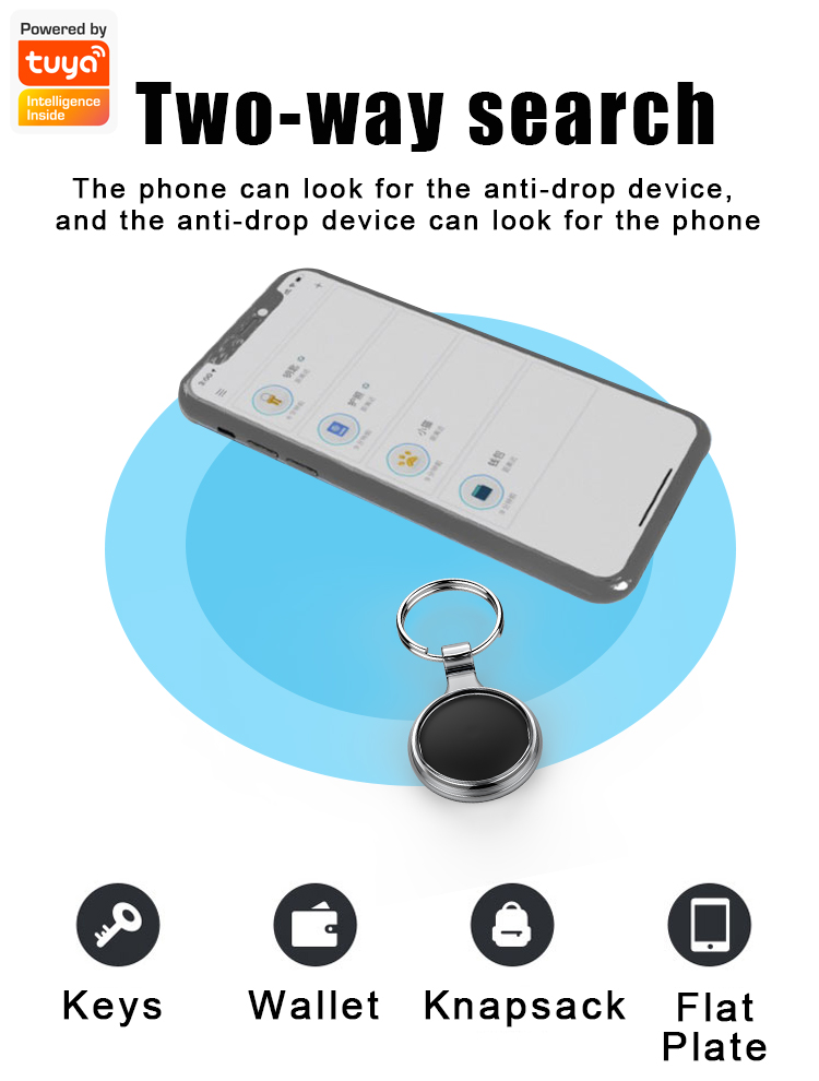 Mini GPS Tracker Locator Tuya Smart Life APP Key Finder พวงกุญแจโทรศัพท์เด็กสัตว์เลี้ยงหมายเลข Anti Loss ALARM สมาร์ท Tag Finder