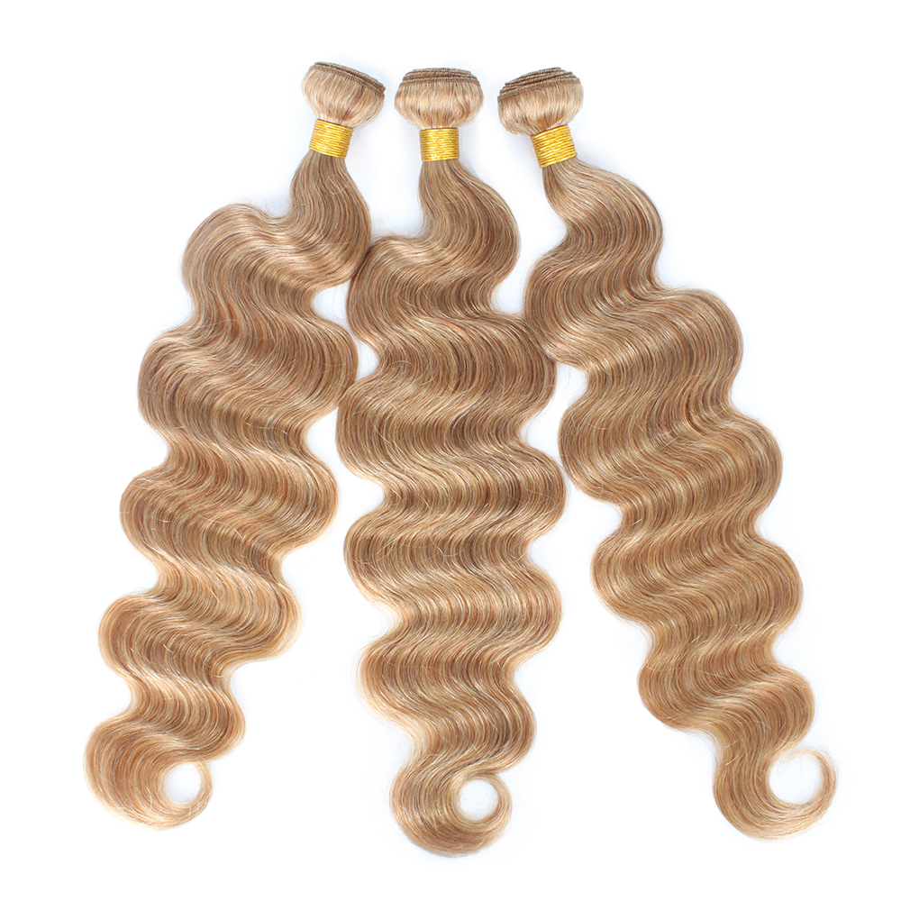 実体波人毛バンドル ブラジリアン ブロンド バンドル人毛 1/3/4 ティサージュ織り人毛エクステンション レミー オリジナル ヘア
