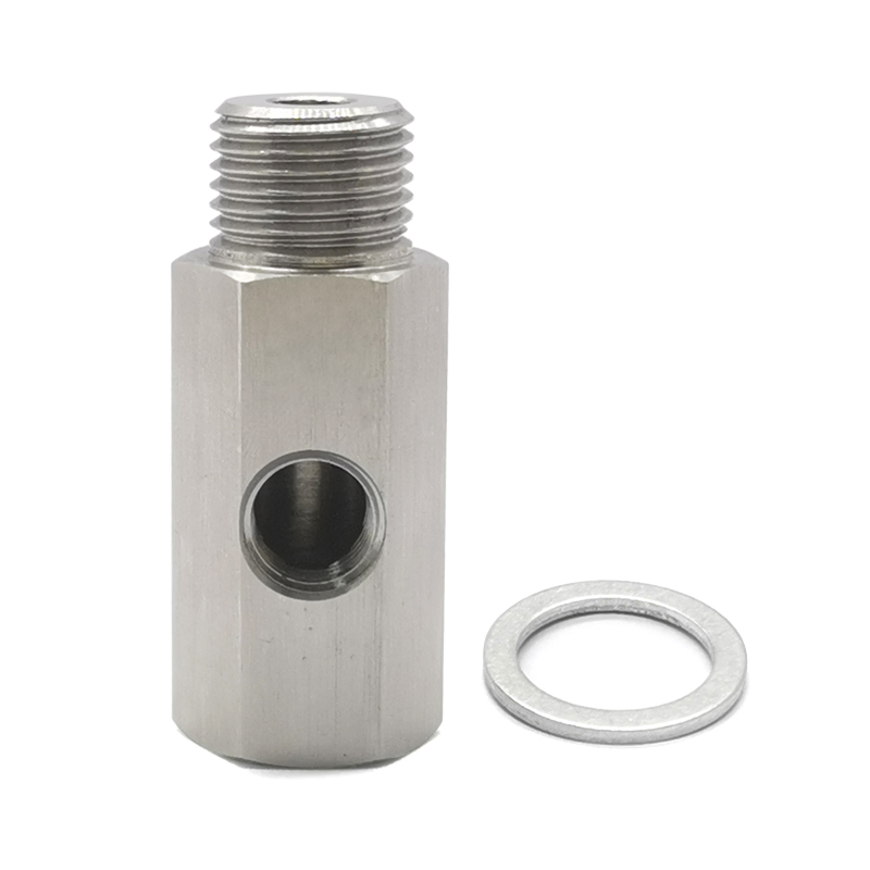 ステンレス鋼油圧および酸素センサーコネクタ,側面穴,ガスケット付きアダプター,1/8 npt,m16x1.5,新品