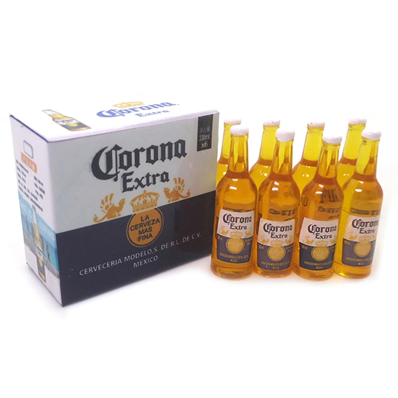 1Set 1:12 Puppenhaus Miniatur Corona Bier Fall Modell DIY Kind Spielzeug Zubehör Simulation Leben Szene