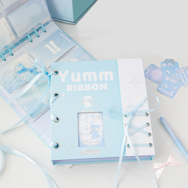 Kpop Idol Photocard Binder Holder Photo Album with 20Pcs 4Grids Inner Pages Binder Photocards Album for Photographs Collect Book