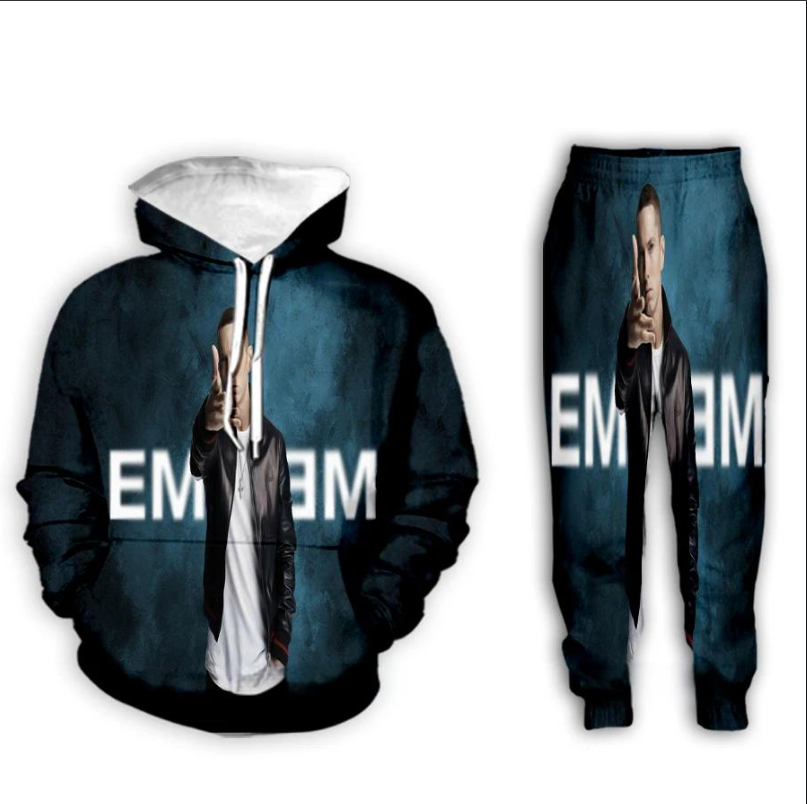 Hot eminem 3d print Herren Damen Trainings anzug Sets lässig Hoodie Hose 2 stücke Sets übergroße Kinder Hoodies zweiteilig Set