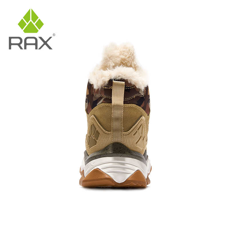 RAX-zapatos de senderismo impermeables para hombre, zapatillas de deporte de invierno para exteriores, botas de nieve de felpa, botas de nieve de montaña, calzado para correr y turismo al aire libre
