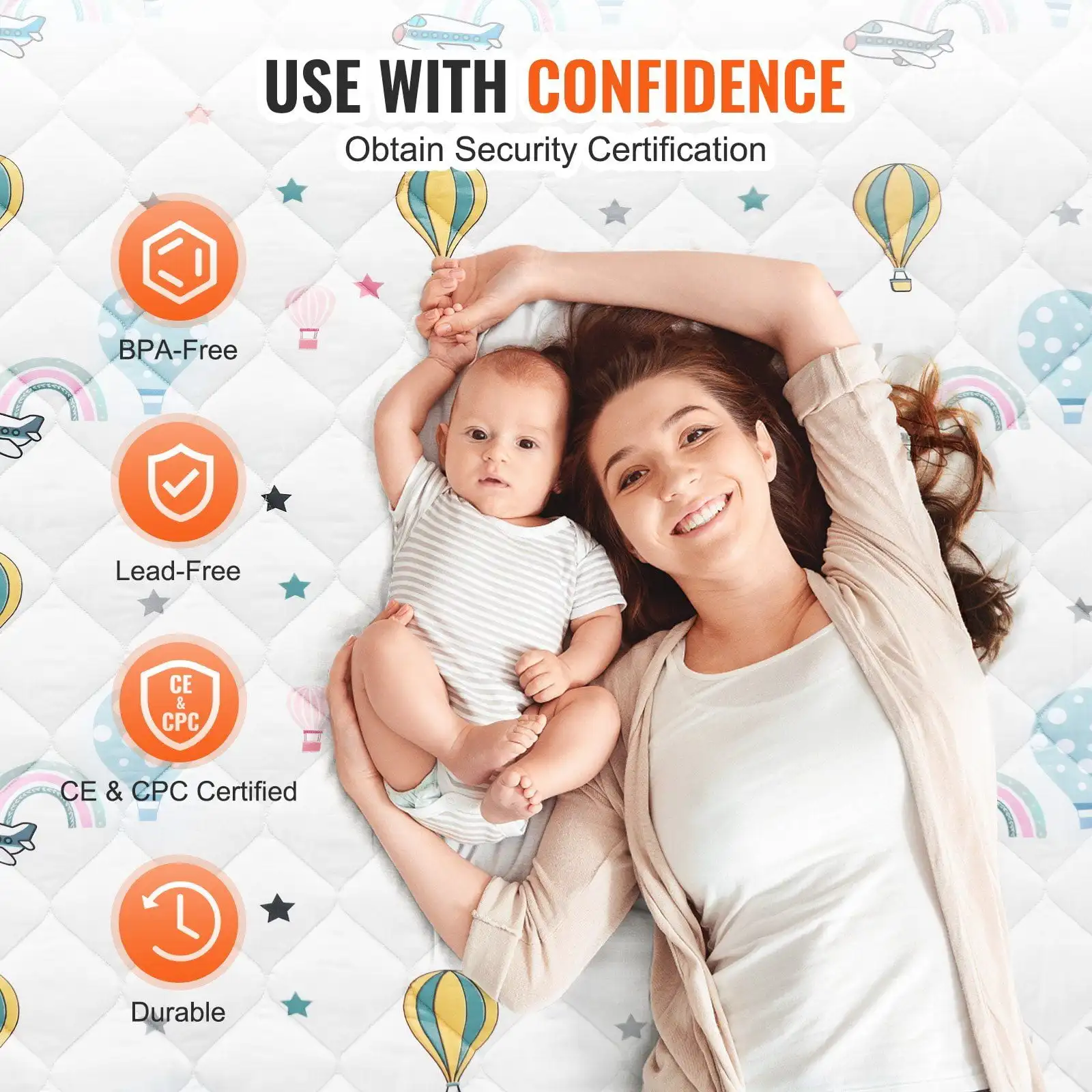 50"x50" Baby Play Mat Kids Crawling Soft Floor Playmat Infant Activity Mat