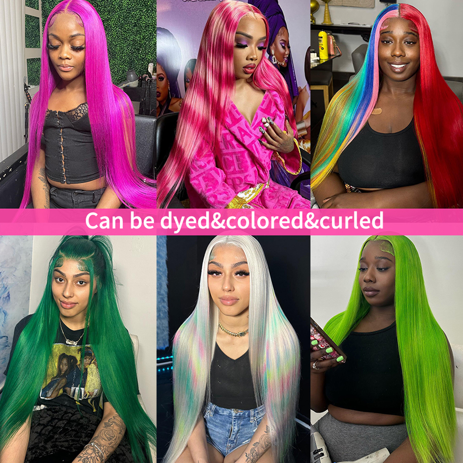 ブロンドレース正面人毛ウィッグ、蜂蜜色のかつら、ブラジアンボーンストレート、13x4レースフロントウィッグ、13x6 hd透明613、36インチ