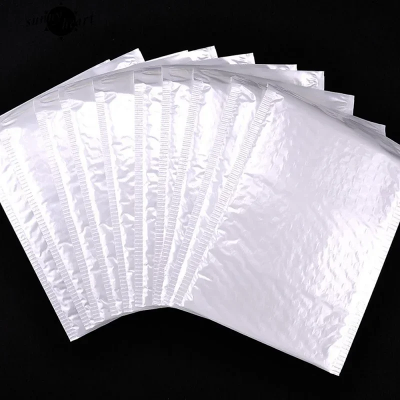 10-50Pcsฟองซองโฟมสีขาวการจัดส่งกระเป๋ากันน้ําPoly Bubble Mailers Pad Self Sealบรรจุกระเป๋า 11/15/23 ซม.ขายส่ง