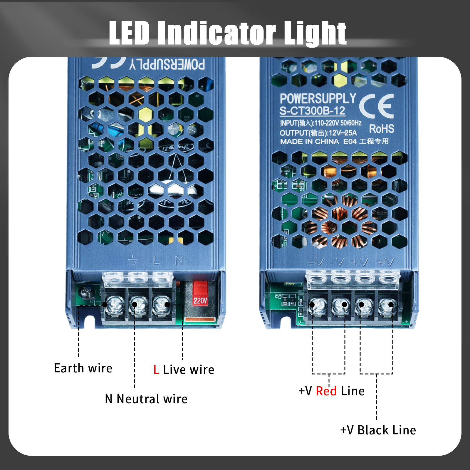 DC 12V 24V Switching Power Supply AC175-250V Mute Lighting Transformers 60W 100W 200W 300W 400W LED Light Driver Power Adapter
