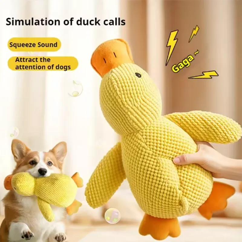 Schattig hondenspeelgoed Stomping Duck Bijtbestendig Tandenslijpen Reinigen Grote hond Interactief entertainment Puppy Verveling Knuffel