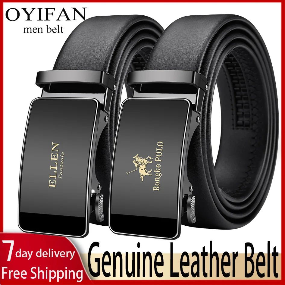 OYIFAN Herrengürtel Echtledergürtel für Herren Legierungsschnalle Ratschengürtel Herren Designergürtel Automatische Gürtel  soi