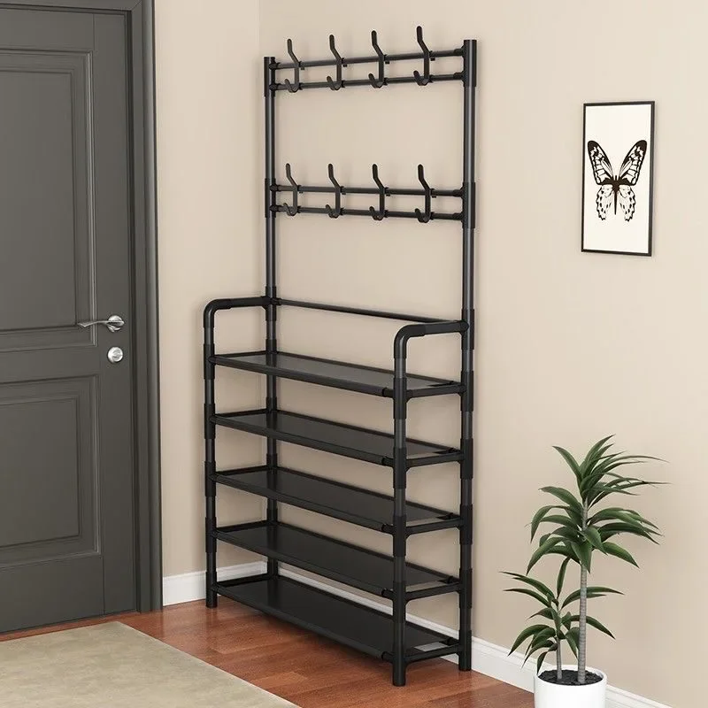 Shoe rack Multi-Layer household floor integrated coat and hat rack shoe door simple multi-functional rack