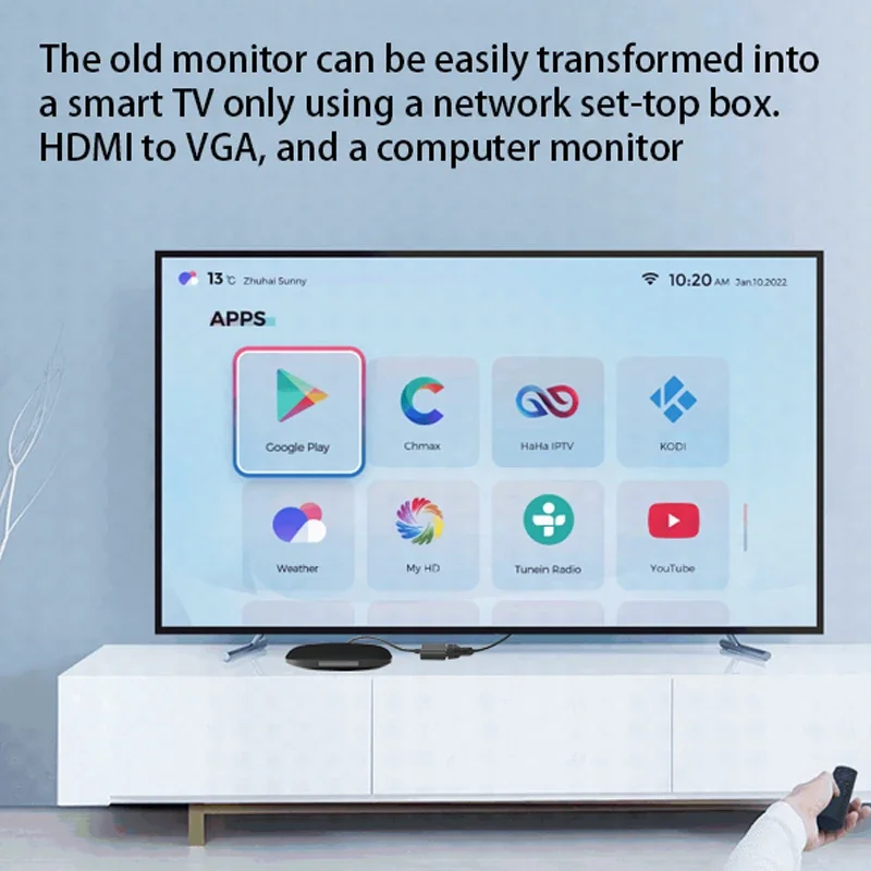 Adaptador hdmi para vga de alta velocidade hdtv um macho para vga fêmea conversor hdmi scaler cabo de vídeo conversor para computador portátil