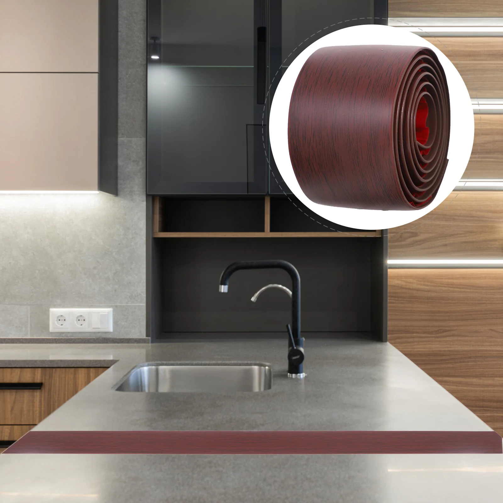 Bodenübergangsstreifen, PVC-Kleberrückseite, langlebig, flexibel, Schwellenbesatz für Teppich, Fliesen, Vinyl, Holzboden, Lückenabdeckung, Herdplatte