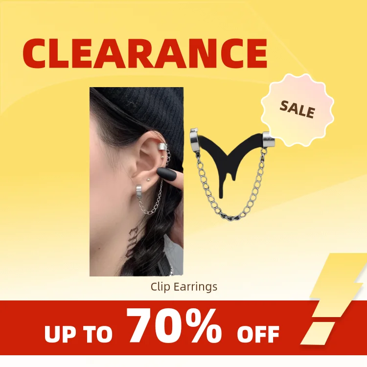 Clearance_1 Pc Clip per orecchio a catena da DONNA in acciaio inossidabile punk alla moda_Acalizzazione continua