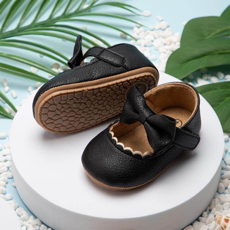 KIDSUN รองเท้าเจ้าหญิงเด็กทารก Bow Garden รองเท้าอเนกประสงค์ยางกันลื่น Soft Sole แบน PU First Walker ทารกแรกเกิด Manor สไตล์