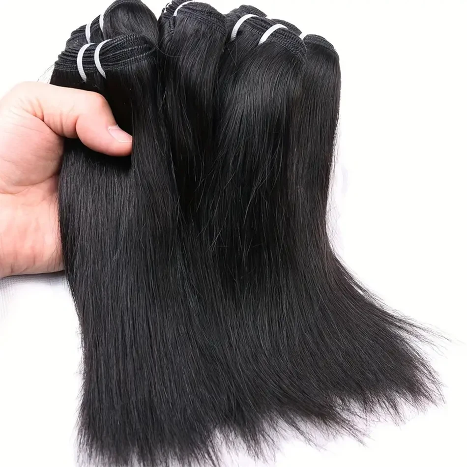 12a cabelo peruano 100% pacotes de cabelo humano 8-16 curto Polegada osso em linha reta virgem extensão do cabelo humano 1/3/5 pçs pacote atacado