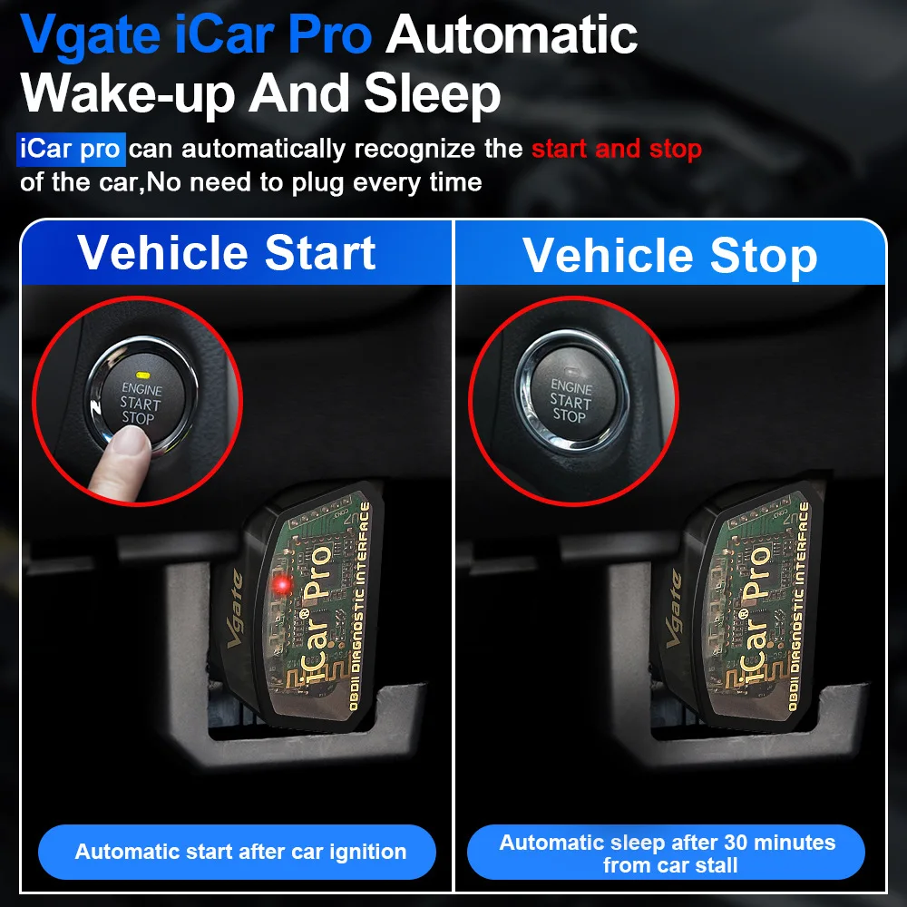 Vgate iCar Pro BT4.0 WIFI Hardware V2.3 OBD2 Automotive Fault Detector Automotive Diagnostic Device dla Android/IOS