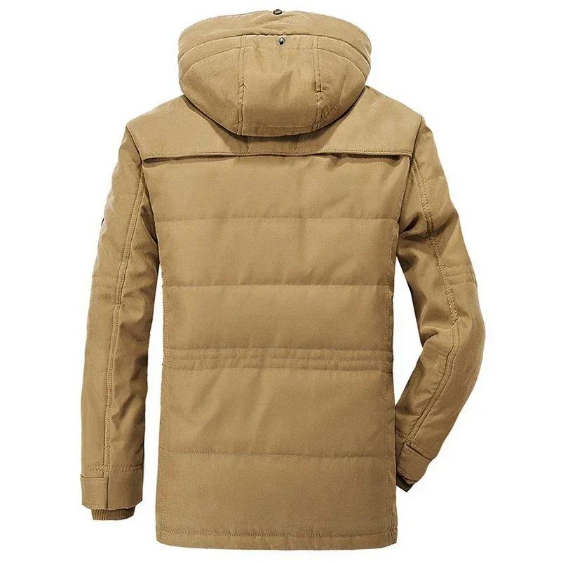 Parkas militares tácticas casuales con capucha para hombres, chaquetas gruesas cálidas de lana a prueba de viento, abrigos de otoño e invierno, nueva moda