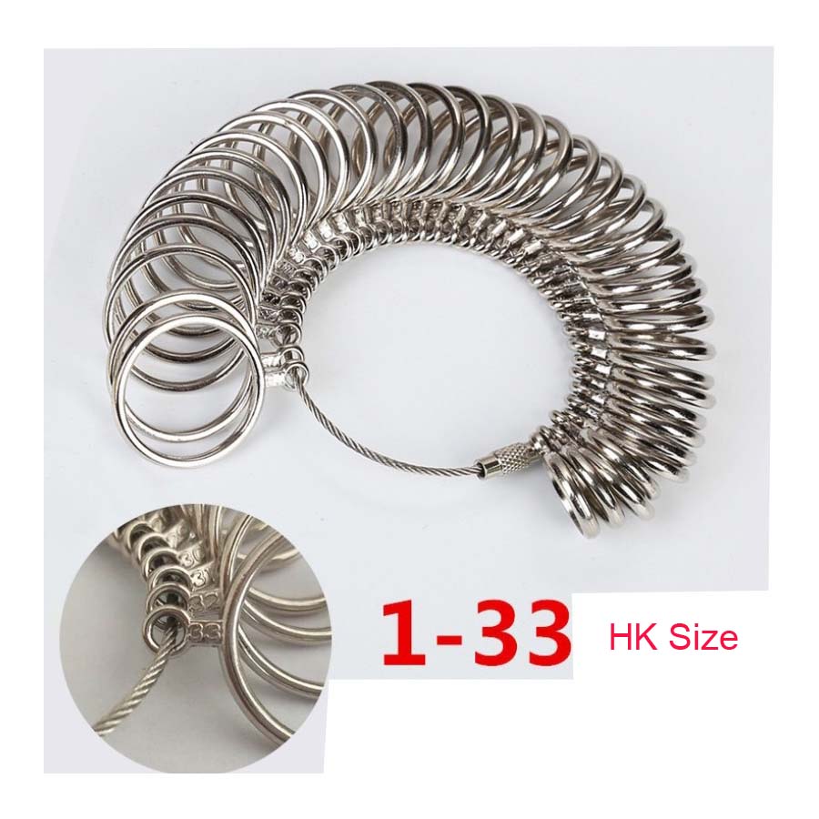 Metal Finger Ring Sizer - Aluminum Alloy Ring Gauge Measuring Tool for Jewelry Making, Mandrel Standard Size