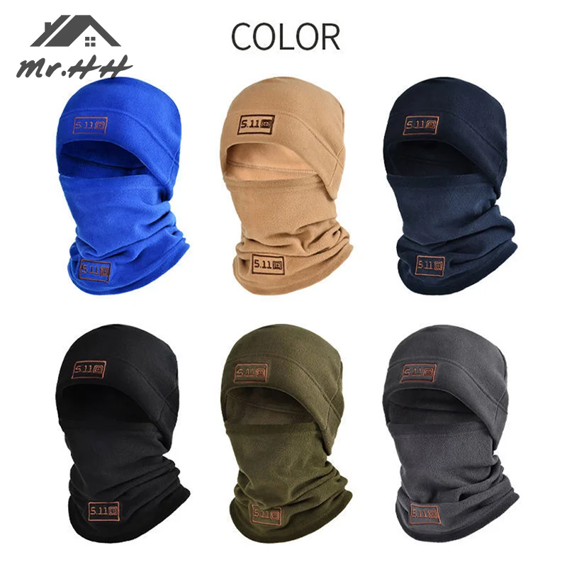 Gorro pasamontañas de lana táctico, manta usable, Bandana cálida para otoño e invierno, gorro deportivo para montar, Protector de cuello, máscara facial ﻿