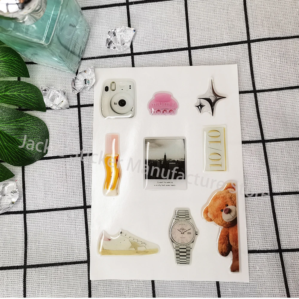 CUSTOM 3D เคสโทรศัพท์โดมสติกเกอร์อีพ็อกซี่ส่วนบุคคลเรซิ่น iPad ป้ายยอดนิยมตกแต่งคริสตัลเจลโลโก้เยลลี่น่ารัก DlY รูปร่าง
