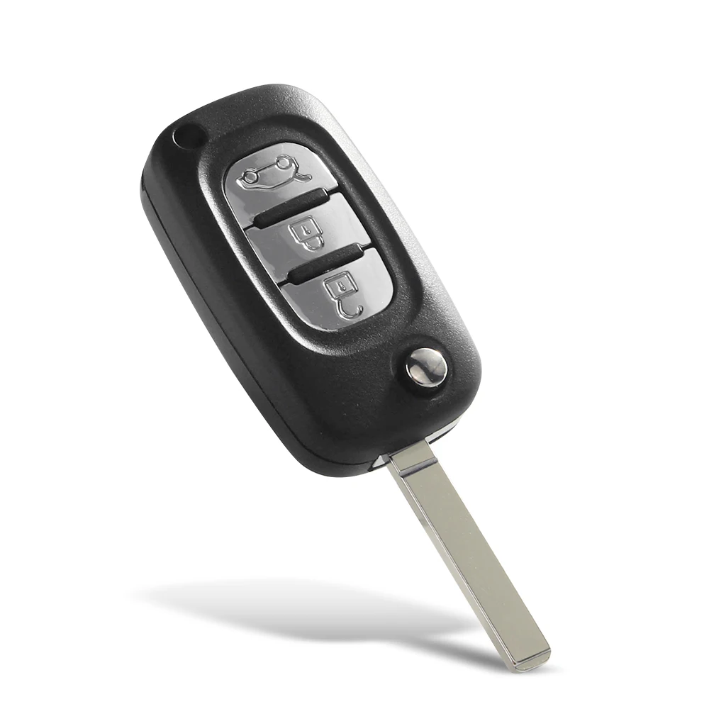 Keyyou capa para chave de carro com 2/3 botões, 1 peça, para renault fluence clio megane kangoo modus, chave automática com lâmina ne73/va2
