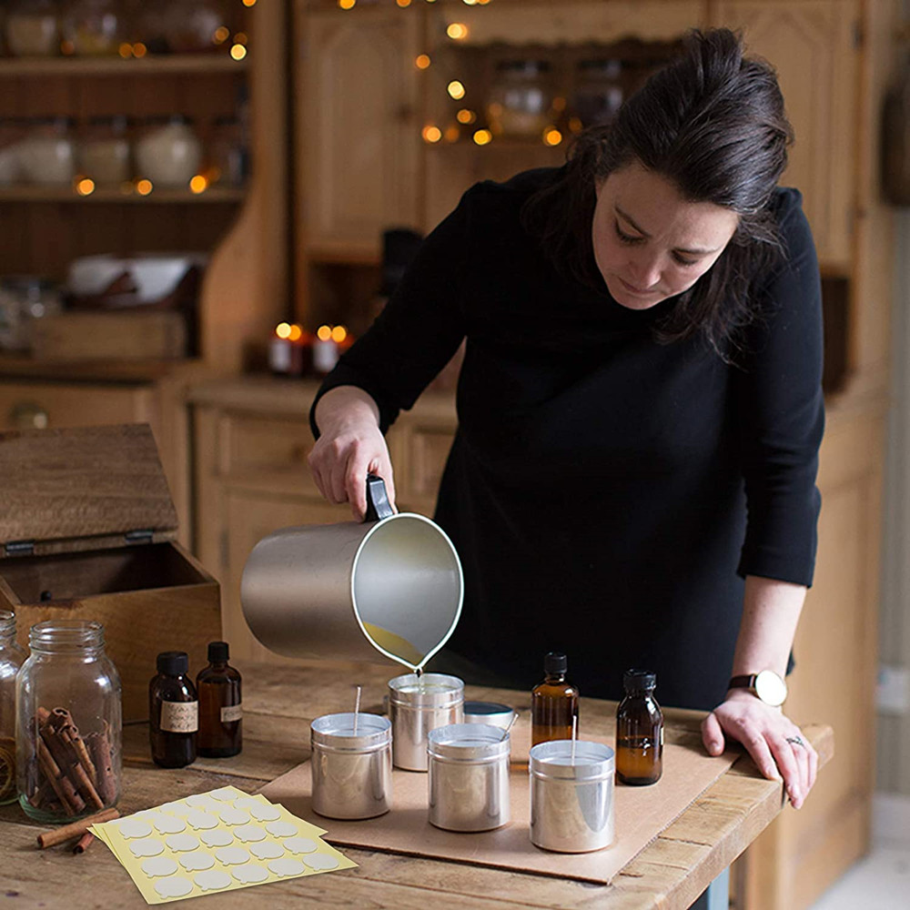 240PCS 양초 심지 스티커 내열성 양면 스티커 작은 ''꼬리''가 뜨거운 왁스 심지 스티커에 꾸준히 붙어 있음