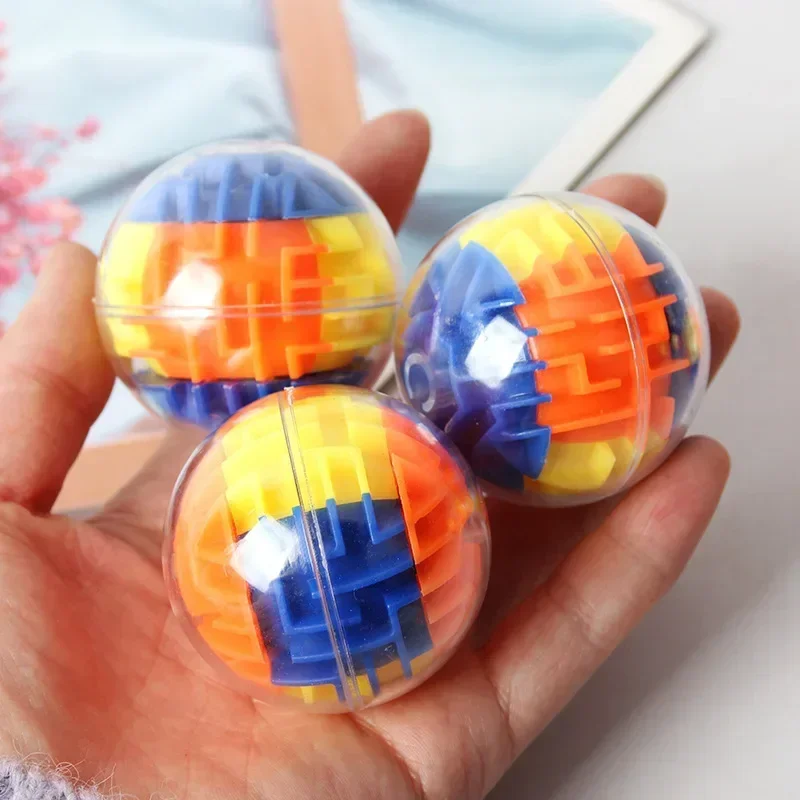 1-3Pcs 3D Maze Cube Transparent Magic Cube Puzzle Speed Matching Anti-stress Toy Rolling Ball Game Cube Maze Children Education