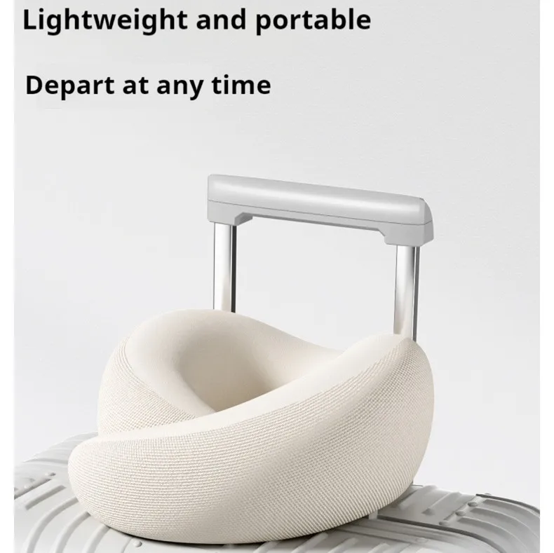 Almohada de espuma viscoelástica para el cuello, almohada de soporte para el cuello con cojín para la cabeza, protección para el cuello para acampar, soporte para la cabeza de espuma viscoelástica suave