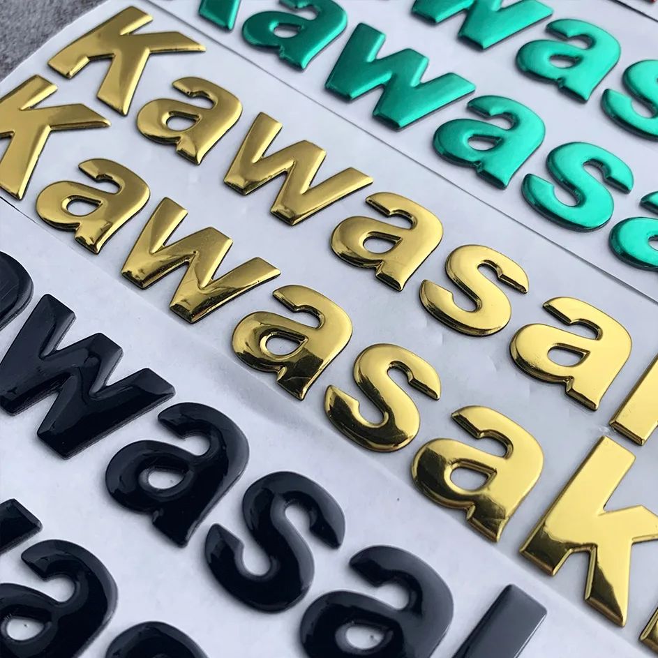 For Kawasaki Ki Motorcycle 3D Three-Dimensional Soft Rubber Letter Sticker Fuel Tank Body Pedal Sticker