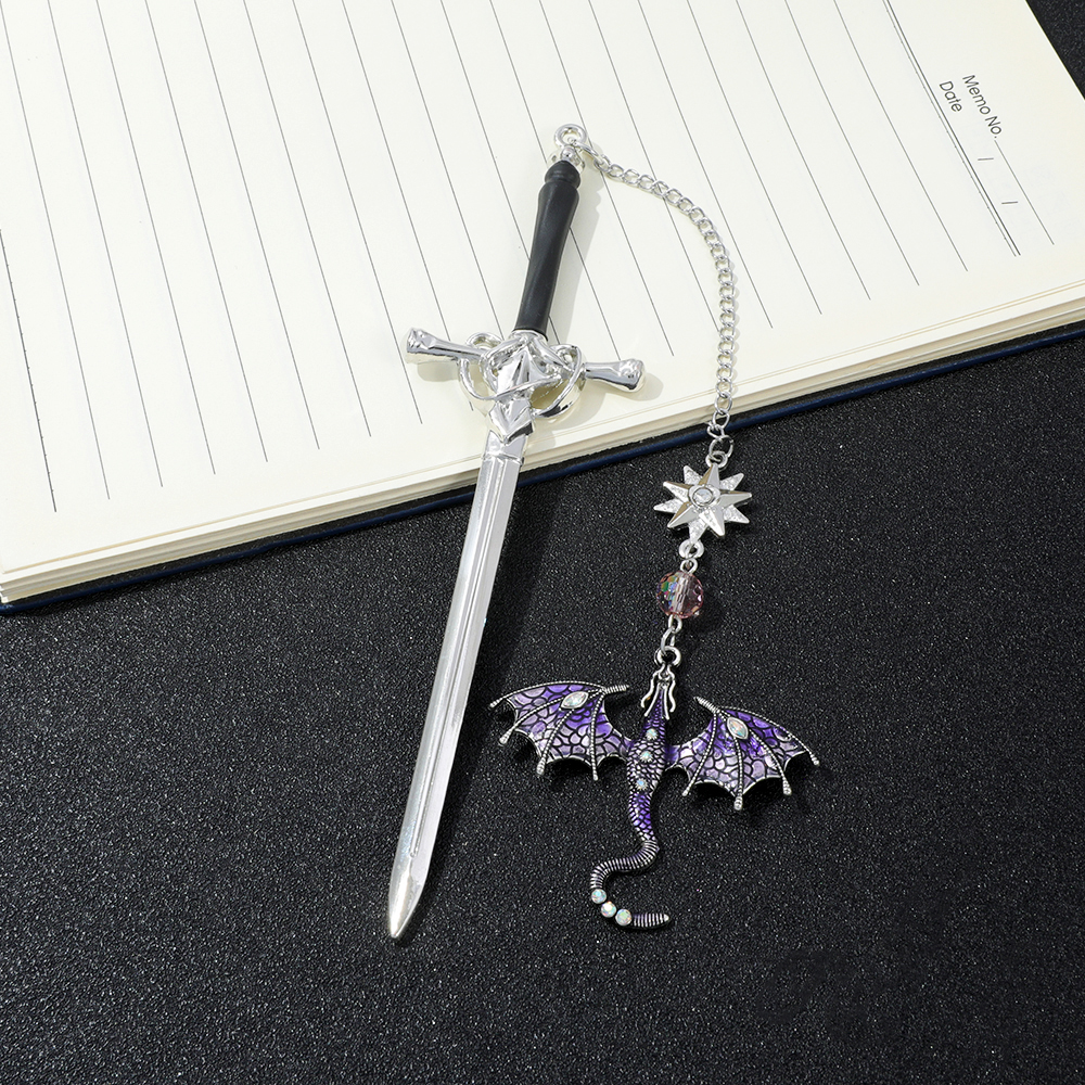 1/3PCS Fourth Wing Dragon Sword Bookmarks Fantasy Gothic Bookmarks Fourth Wing Enthusiasts Reading Accessories