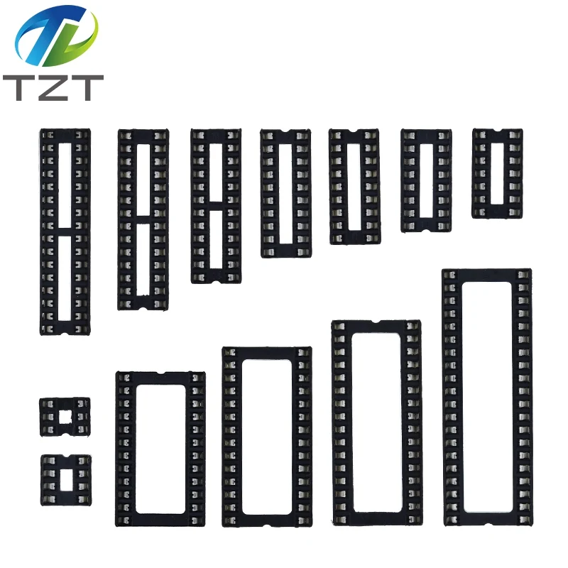 10pcs TZT IC Seat 6P/8P/14P/16P/18P/20P/24P/28P DIP IC Sockets Adaptor Solder Type 28 pin Narrow Body DIP Sockets MCU Seat