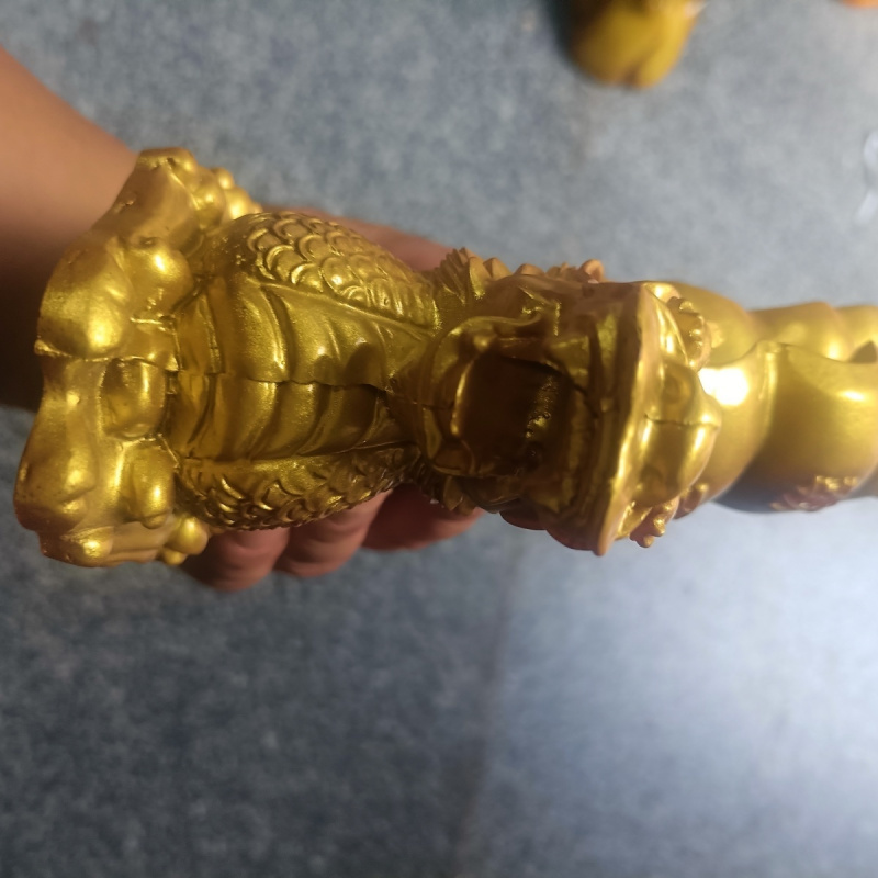 Ornamento de barco de dragão de vela suave dourada tesouro, em condições perfeitas, decoração de presente para abertura de sala de estudo e sala de estar。