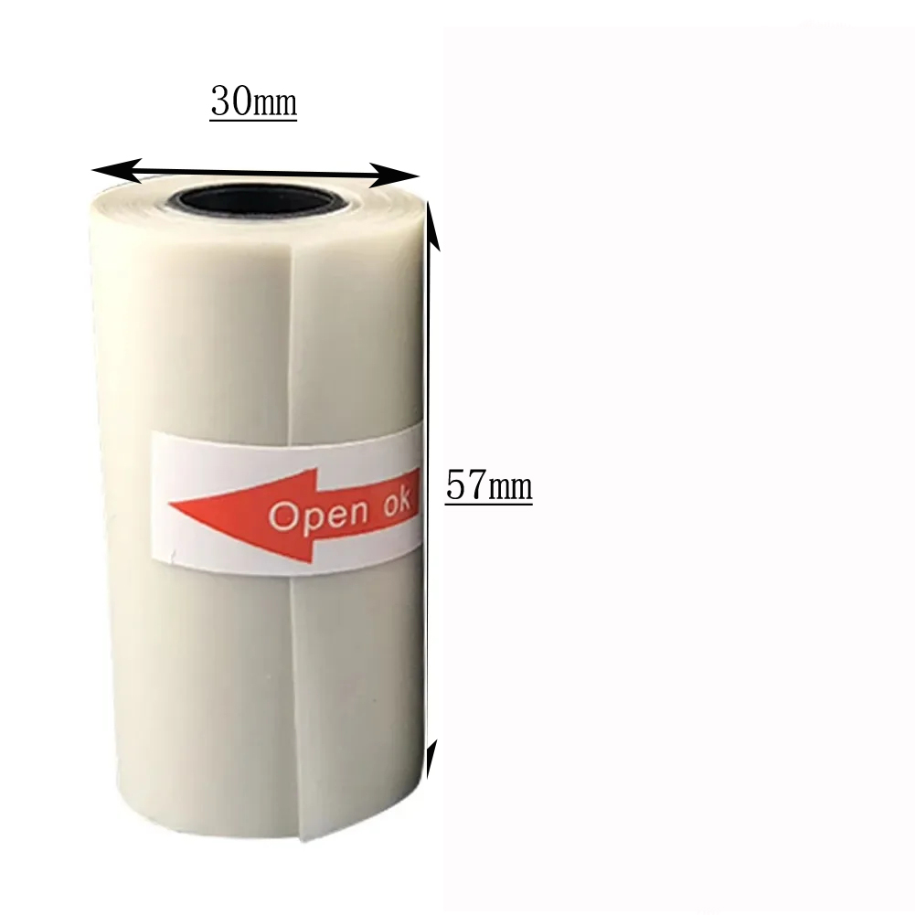 57 มม. X 30 มม. กาวกระดาษความร้อนโปร่งใสกระดาษสติกเกอร์ความร้อนใสสําหรับเครื่องพิมพ์ความร้อนขนาดเล็กกระดาษพิมพ์ภาพถ่าย