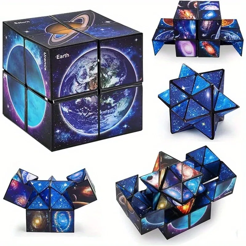 2 em 1 estrela céu cubo mágico edc brinquedo infinito cubo brinquedo fidget quebra-cabeça torção brinquedo criativo descompressão brinquedo presente de aniversário