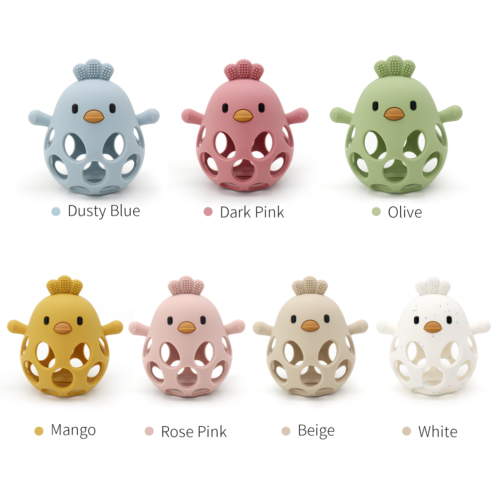 1PC Baby Silikon Beißring Spielzeug Cartoon Küken Form Baby Spielzeug Aushöhlen Baby Pflege Ausrüstung Kauen Ausbildung Baby Produkte