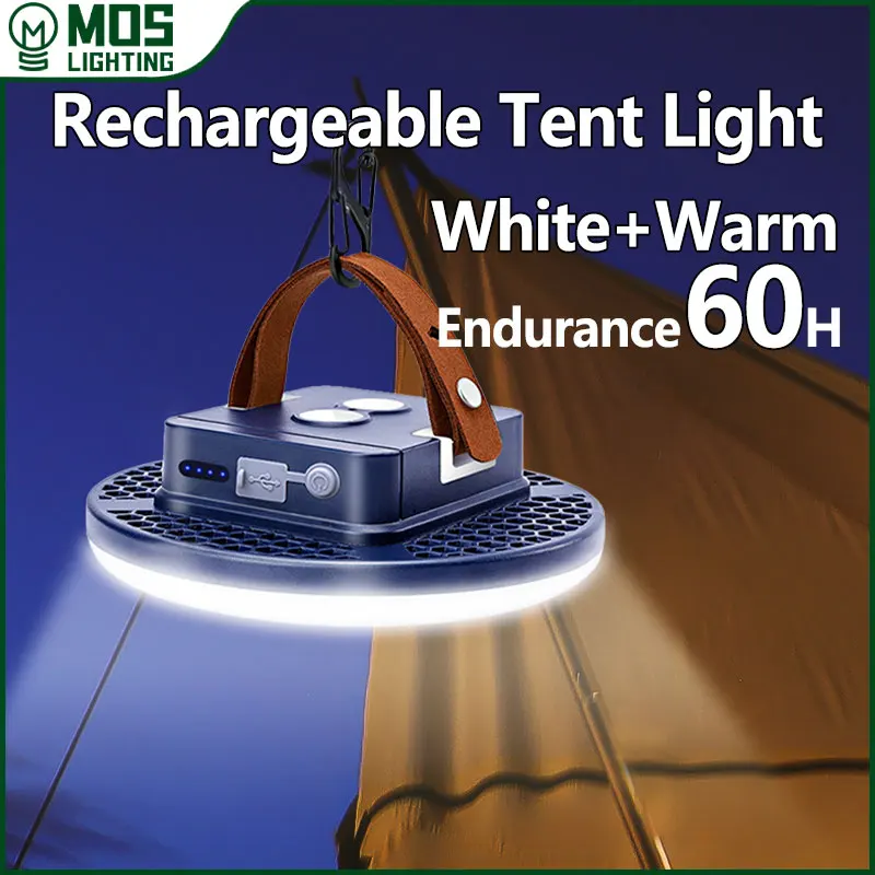 Luz de Camping recargable, linterna de pesca al aire libre, linterna de tienda, trabajo, emergencia, montañismo, iluminación nocturna LED