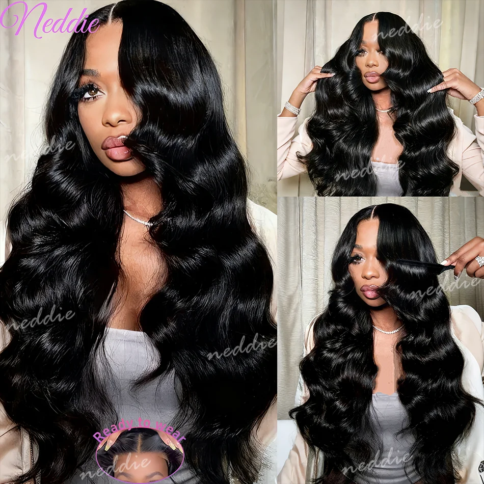 Pelucas onduladas para el cuerpo, peluca sin pegamento, cabello humano listo para usar, peluca Frontal de encaje 5x5, peluca con cierre brasileño 4x4 para mujeres, pelucas delanteras de encaje