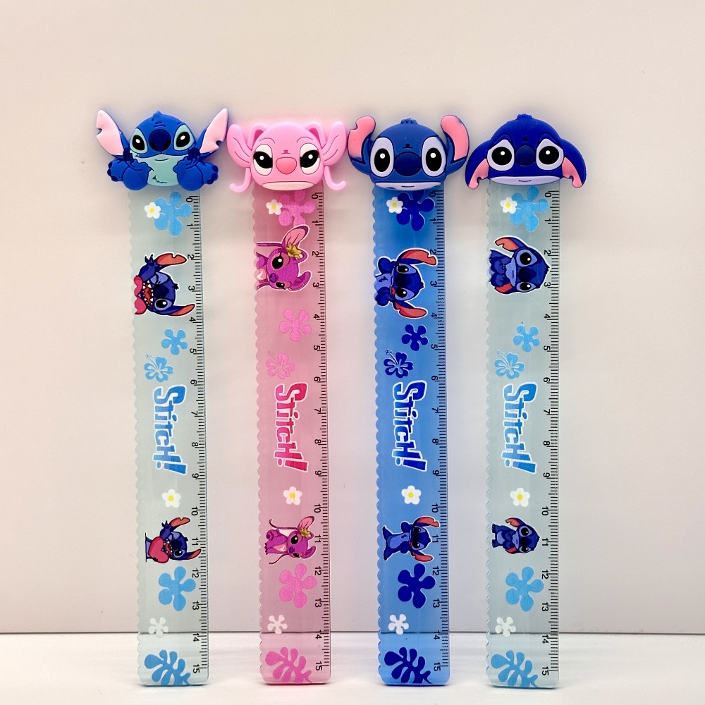 2 stücke Disney Cartoon Weiche Gummi Stich 15 cm Lineal Student Schule Schreibwaren Kawaii kinder Mädchen Belohnung Geschenke