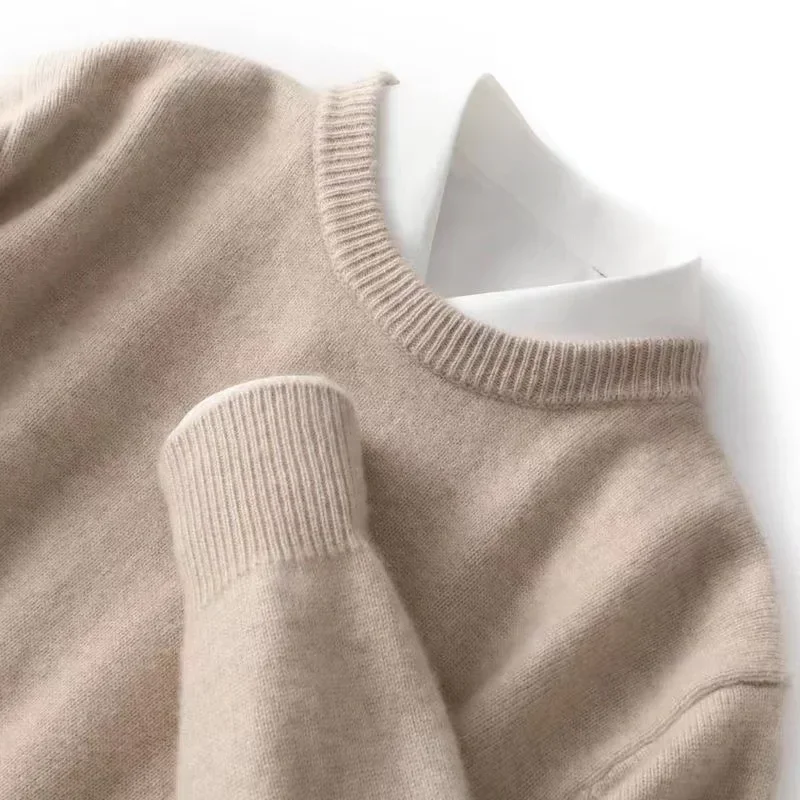 Herbst/Winter Pullover Herren Business Kaschmir Rundhals Gestrickter Wollpullover Pullover Warmer Langarm Hochwertiger Pullover