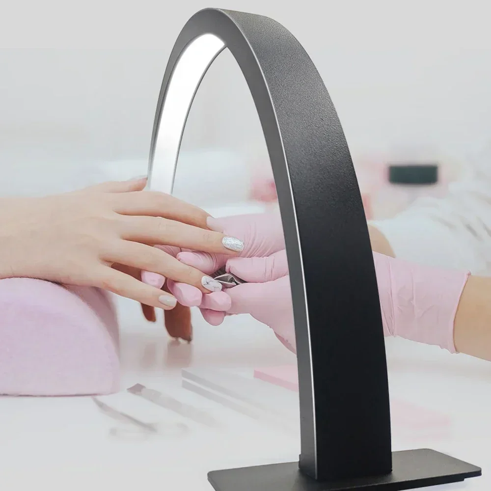 U-förmige LED-Schreibtischlampe für Schönheitssalon, halbmonatliche Beleuchtungskörper, Augenschutz mit USB-Schalterkabel, Nagelgeschäft, Tischbeleuchtung