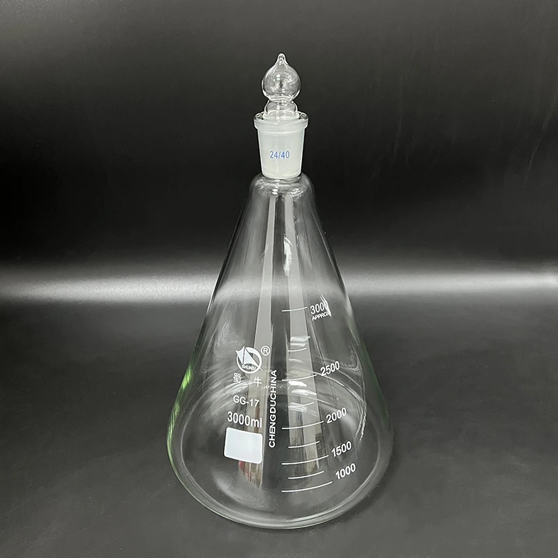 SHUNIU Hình Nón Bình Với Tiêu Chuẩn Mặt Đất Trong Thủy Tinh Nắp Chặn, 50ML-10000ML 24/40 erlenmeyer Bình Với Tiêu Chuẩn Mặt Đất Miệng